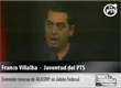 Franco Villalva en el Acto de la juventud del FRENTE DE IZQUIERDA